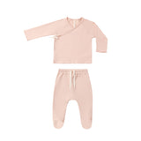 QUINCY MAE WRAP TOP W/FOOTED PANTS(0M-6M)