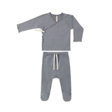 QUINCY MAE WRAP TOP W/FOOTED PANTS(0M-6M)