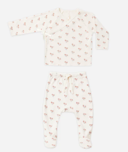 QUINCY MAE WRAP TOP & FOOTED PANTS(NB-6M)