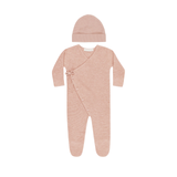 QUINCY MAE WRAP KNIT FOOTIE W/BEANIE(3-6M)