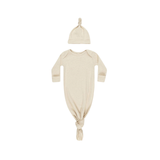 QUINCY MAE KNOTTED BABY GOWN & HAT (OS)