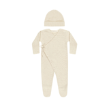 QUINCY MAE WRAP KNIT FOOTIE W/BEANIE(3-6M)