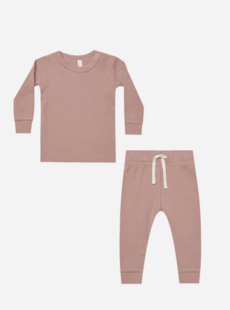 QUINCY MAE WAFFLE TOP&PANT(3M-24M)