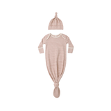 QUINCY MAE KNOTTED BABY GOWN & HAT (OS)