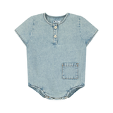 RA & DA DENIM POCKET ROMPER (12M-24M)
