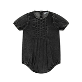 RA & DA FRONT PLEAT DENIM GIRLS ROMPER (12M-24M)