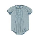RA & DA FRONT PLEAT DENIM GIRLS ROMPER (12M-24M)