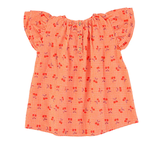 PIUPIUCHICK SHORT DRESS W/CHERRIES(3-8Y)