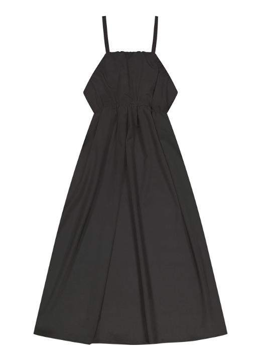 Retro Kid Thin Strap Maxi Sundress - Black Retro Kid Thin Strap Maxi Sundress - Black