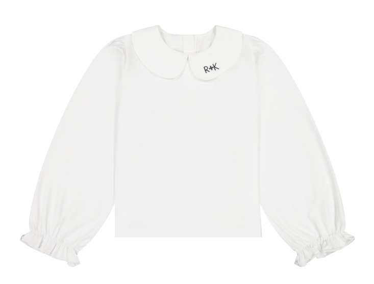 RETRO KID IDA EMB LS COLLAR DRESS TEE(7-16Y)
