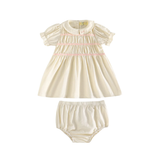 RETRO KID HALSTON SMOCKED GIRL BLOOMER SET (18M-3Y)