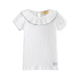 RETRO KID EMERY POINTELLE SS COLLARD TSHIRT (2-4Y)