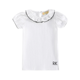 RETRO KID EMERY POINTELLE SS COLLARD TSHIRT (2-4Y)
