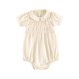 RETRO KID HALSTON SMOCKED GIRL ROMPER (9M-18M)