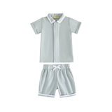 RETRO KID BENNETT COLLAR SHIRT W/SHORTS SET(2-6Y)