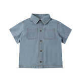 RYLEE & CRU DENIM SS OVERSHIRT (2-7Y)