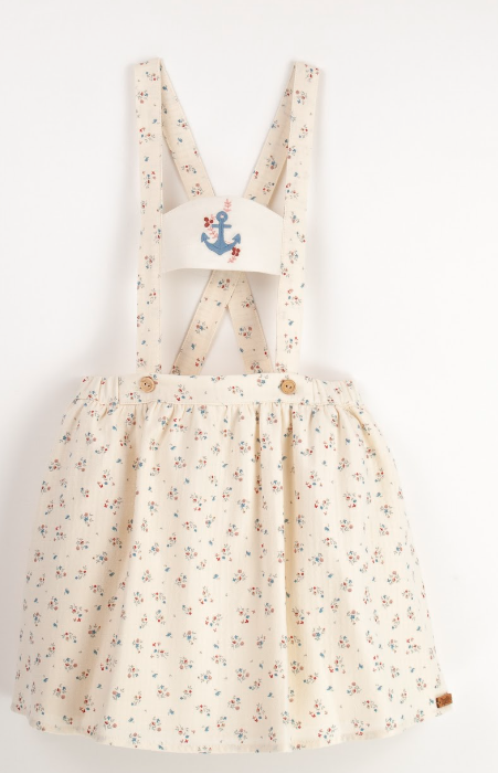 POPELIN DUNGAREE SKIRT W/STRAPS (2-6Y)
