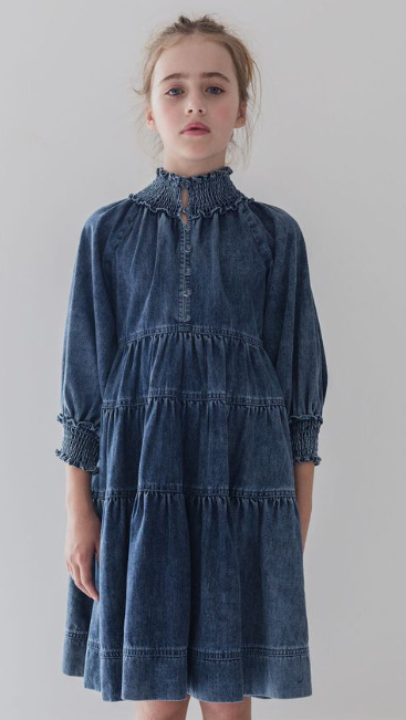 STEPH CHAMBRAY TIERED DRESS (3-14Y)