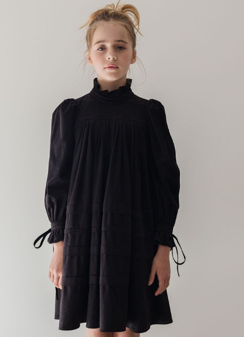 STEPH CORD PLEAT DRESS (3-14Y)