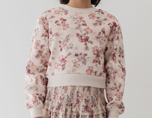 STEPH FLORAL PRINT SWEAT TOP (4-18Y)