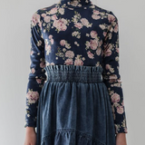 STEPH FLORAL PRINT VELVET KNIT TOP (12-18Y)