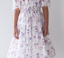 PETITE AMALIE FLORAL SHIRRED WAIST DRESS(10-18Y) - Klade Children's Boutique