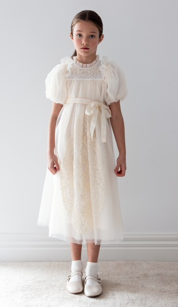 PETITE AMALIE VINTAGE DOILY LACE TULLE DRESS (3-14Y)
