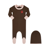 LITTLE PARNI BROWN FOOTIE PAJAMAS (3M-18M)