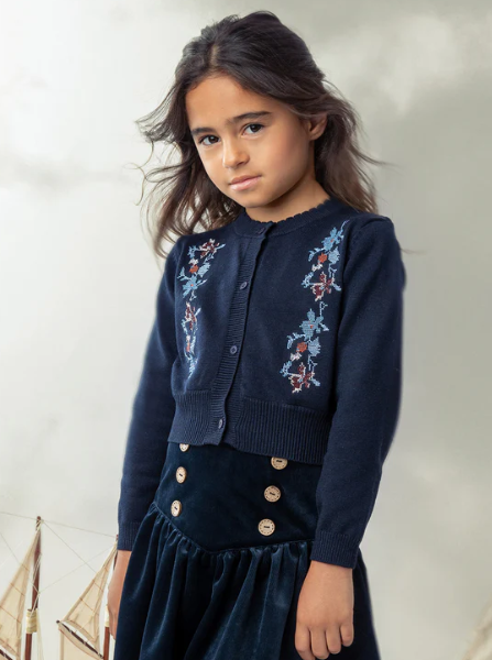 BELATI CROSS STITCH EMB CARDIGAN (2-20Y)