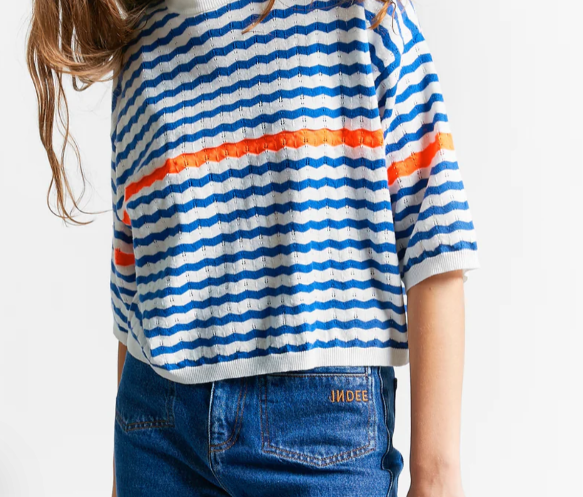 INDEE 3/4 SLEEVE KNIT PULLOVER (10-L)