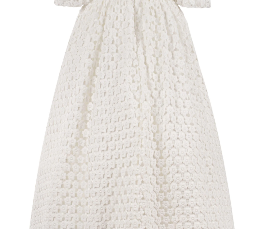 ELOISA FLORAL LACE PUFF SLEEVE GOWN (3-18) - Klade Children's Boutique