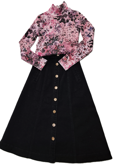 STEPH FLORAL PRINT JERSEY TOP (12-18Y)