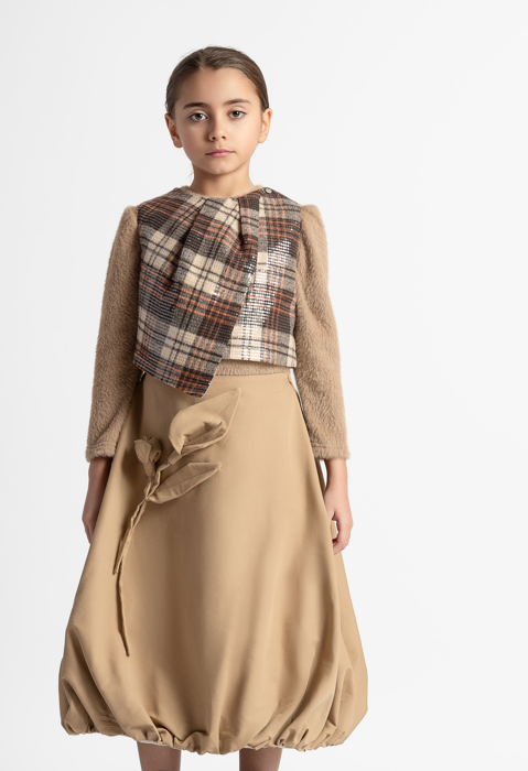 A LA PAGE PERVINCA TARTAN VEST (12-16Y)