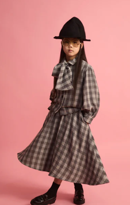 LCF CHECK BOW BLOUSE (12-M)