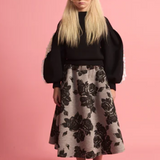 LCF BLACK FLOWER NEOPRENE SKIRT (12-M)