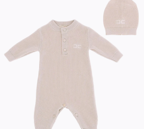 ELISABETTA FRANCHI ONESIE W/ HAT (3M-6M) - Klade Children's Boutique