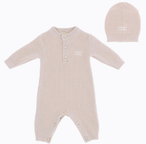 ELISABETTA FRANCHI ONESIE W/ HAT (3M-6M) - Klade Children's Boutique