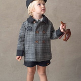 POPELIN WOOLLEN DOUBLE BREASTED COAT (18M-5Y)