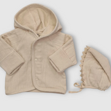 BEBE ORGANIC LUMI CHENILLE JACKET W/BONNET (3M-9M)