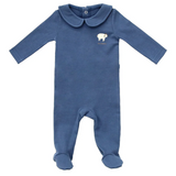COCO BLANC COLLARED FOOTIE PAJAMAS (3M-12M)
