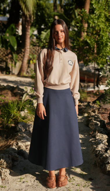 LUNA MAE RAYA COLLAR LOGO SWEATSHIRT (XS-XL) - Klade Children's Boutique