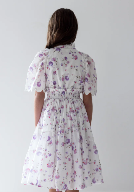 petite amalie pink cream shirred waist dress Petite Amalie Pink/Cream Shirred Waist Voile Dress