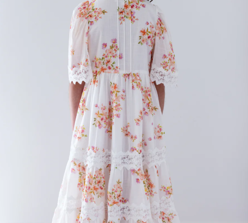PETITE AMALIE FLORAL LACE SHIRT DRESS (10-18Y) - Klade Children's Boutique