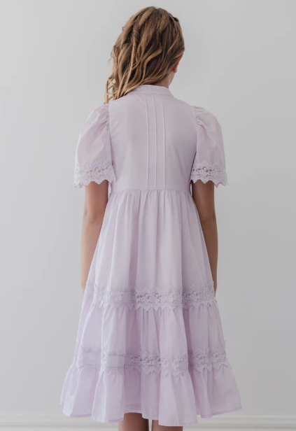 PETITE AMALIE LACE SHIRT DRESS (10-18Y) - Klade Children's Boutique
