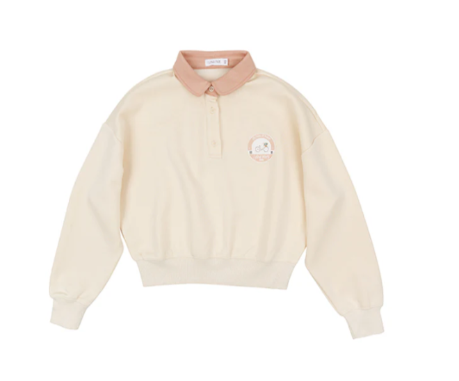 LUNA MAE RAYA COLLAR LOGO SWEATSHIRT (XS-XL) - Klade Children's Boutique