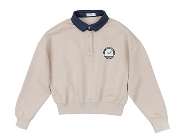 LUNA MAE RAYA COLLAR LOGO SWEATSHIRT (XS-XL) - Klade Children's Boutique