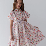STEPH FLOWER GRID SHIRT DRESS (10-18Y) - Klade Children's Boutique