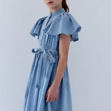 STEPH FLUTTER SLEEVE SHIRT DRESS (6-18Y) - Klade Children's Boutique