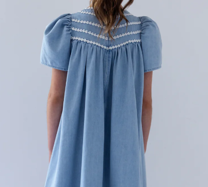 steph denim dress Steph Chambray Tiered Dress Vintage Blue Wash / 16Y