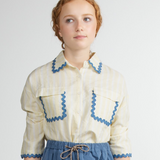 HEV SHIRT WITH RIC RAC PKTS TOP (P-L) - Klade Children's Boutique